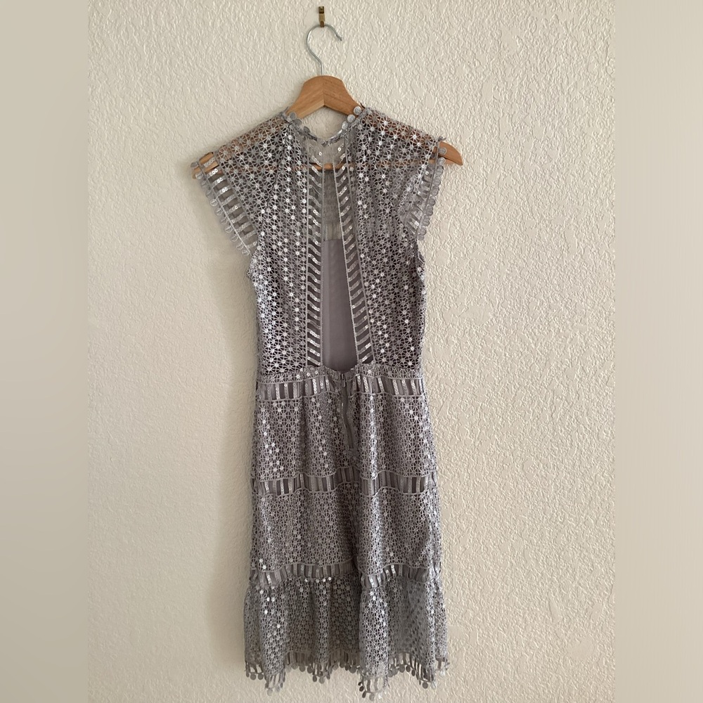 Saylor Silver Illusion Sheath Dress - Picture 2 of 4